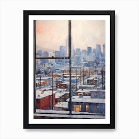 Winter Cityscape Vancouver Canada 4 Art Print