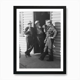 Shasta Dam Construction Workers Drinking Beer At Entrance To Bar, Central Valley, California By Russell Lee Art Print