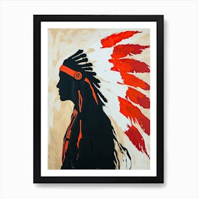 Totem Tales In Minimalism ! Native American Art Art Print