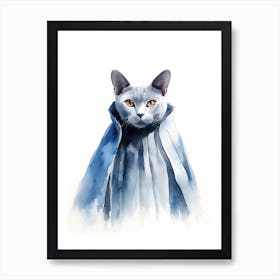 Russian Blue Cat As A Jedi 4 Art Print
