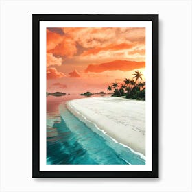 Sunset At The Beach 15 Art Print