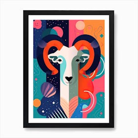 Aries Illustration Zodiac Star Sign 2 Art Print