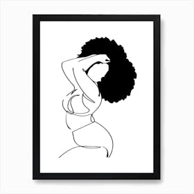 Nude With Afro Art Print