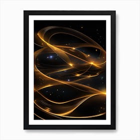 Abstract Golden Swirls Art Print