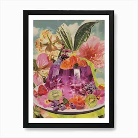 Purple Jelly Retro Dessert Collage 2 Art Print