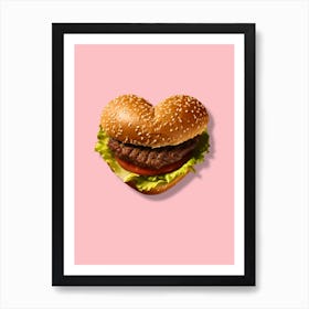 Heart Shaped Hamburger Art Print