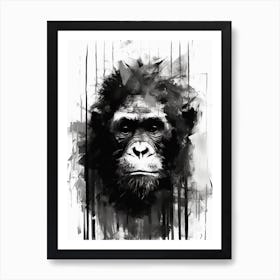 Thinker Monkey Drip Graffiti 3 Art Print