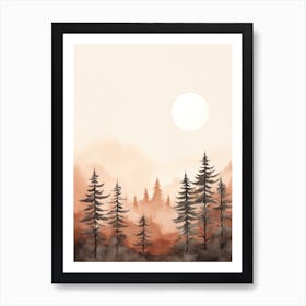 Watercolour Of Olympic National Forest   Washington Usa 2 Art Print