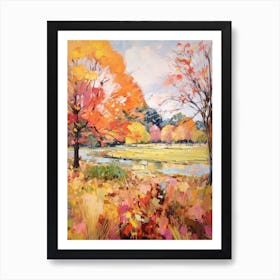 Autumn Gardens Painting Royal Botanic Gardens Victoria Australia 2 Art Print