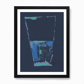 Glass Of Water kitchen art still life food painting contemporary modern acrylic hand painted abstract figurative Art Print
