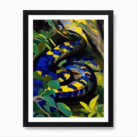 Black Mamba Snake Painting Art Print