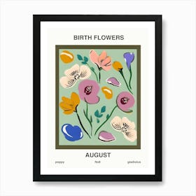 Birth Flowers August Art Print