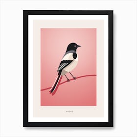 Minimalist Magpie 2 Bird Poster Art Print