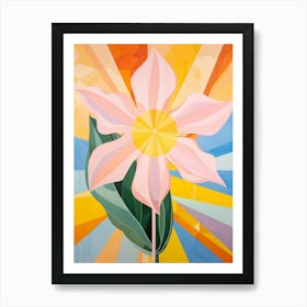 Daffodil 2 Hilma Af Klint Inspired Pastel Flower Painting Art Print