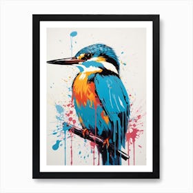 Andy Warhol Style Bird Kingfisher 3 Art Print