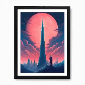 Burj Khalifa Dubai Painting Art Print