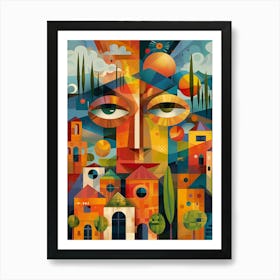 Face Of The City 1 Art Print