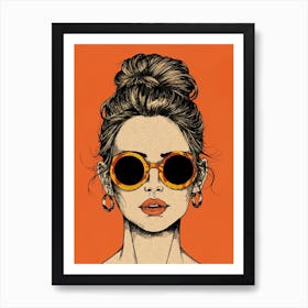 Girl With Sunglasses Art Print