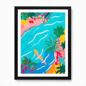 Swimming At The Beach Art Print