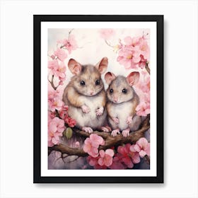 Adorable Chubby Baby Possum With Mother 2 Art Print