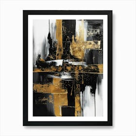 Abstract Black And Gold Painting 36 Art Print