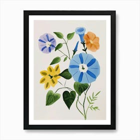 Painted Florals Morning Glory 6 Art Print
