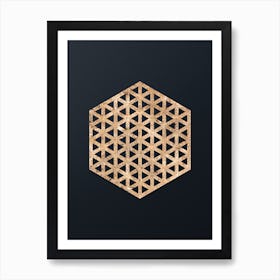 Abstract Geometric Gold Glyph on Dark Teal n.0463 Art Print