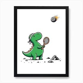 Dinosaur Tennis Art Print