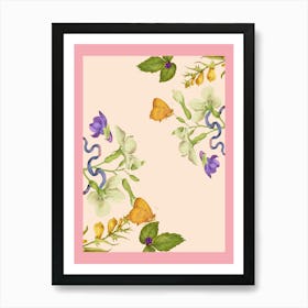Butterflies And Flowers Art Print