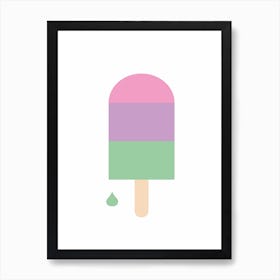 Raspberry Mint Popsicle Art Print