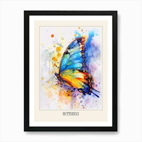 Butterfly Colourful Watercolour 3 Poster Art Print