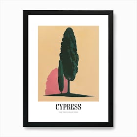 Cypress Tree Colourful Illustration 3 Poster Art Print