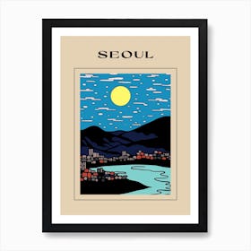 Minimal Design Style Of Seoul, South Korea 3 Poster Art Print