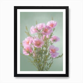 Heather Flowers Acrylic Painting In Pastel Colours 4 Art Print