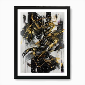 Gold And Black 113 Art Print