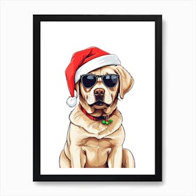 Christmas Labrador Dog Art Print