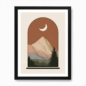 Mountain Landscape In A Window Art Print