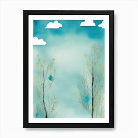 Watercolor Of Trees 2 Art Print