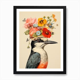 Bird With A Flower Crown Chimney Swift 1 Art Print