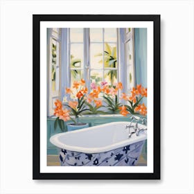 A Bathtube Full Of Freesia In A Bathroom 2 Poster