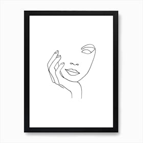 Hand One Eye Statue Lineart Art Print