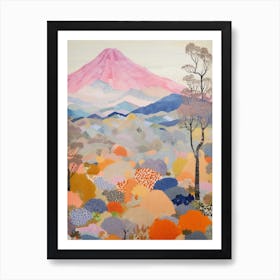 Mount Fuji Japan 2 Colourful Mountain Illustration Art Print