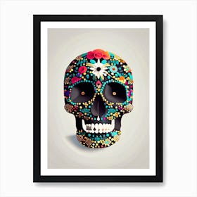 Skull With Terrazzo 1 Patterns Mexican Art Print