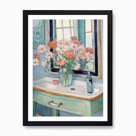 A Vase With Cosmos, Flower Bouquet 1 Art Print