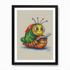 Bug Reading A Book 3 Art Print