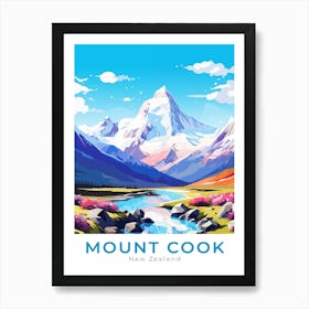 New Zealand Mount Cook Travel Art Print