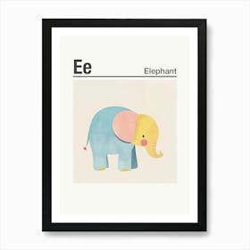 Animals Alphabet Elephant 6 Art Print