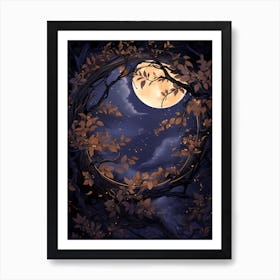 Full Moon In The Forest 2 Art Print