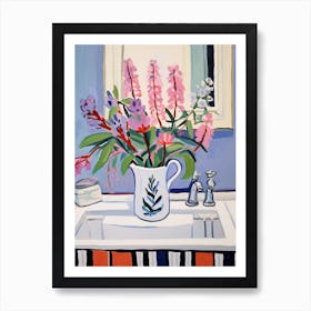 A Vase With Bleeding Heart, Flower Bouquet 1 Art Print