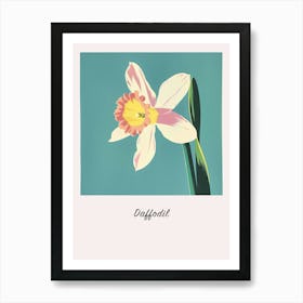 Daffodil 2 Square Flower Illustration Poster Art Print